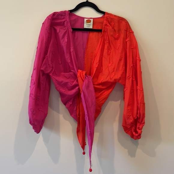 Farm Rio Colorblock Pineapple Shirt - Picture 2 of 5